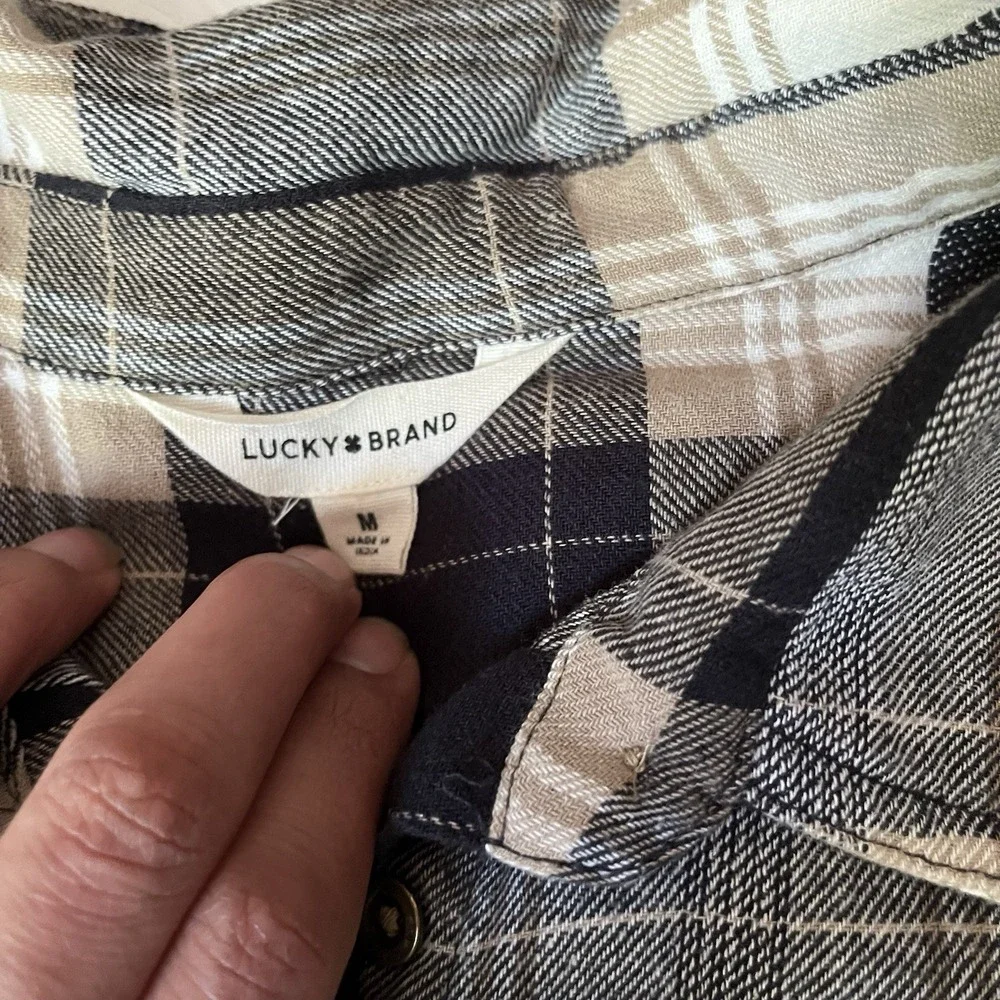 Women's lucky brand western coastal cowgirl button down shirt embellished stud M - Picture 6 of 8